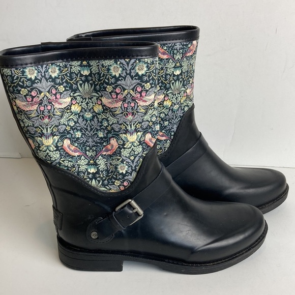 UGG Sivada Strawberry Thief Liberty Print Rain Boot 7 Wellies Collab Winter Cozy - Picture 2 of 16
